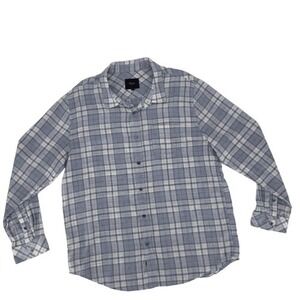 Rails Wyatt Seaglass Melange Shirt XXL Blue Plaid Soft‎ Brushed Cotton Casual
